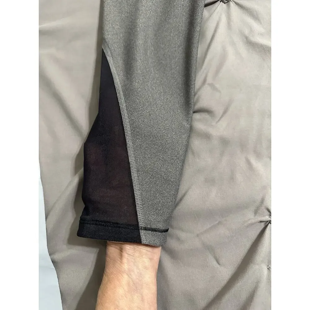 Under Armour UA Women's Size S HeatGear Shine Cropped Leggings Grey/Black‎ Mesh